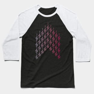 Gradient Pink Flower Baseball T-Shirt